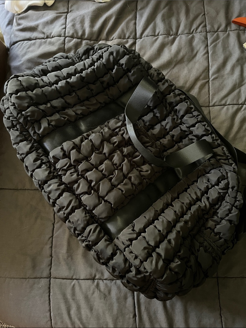 Quilted Puffer Overnight Duffel Bag